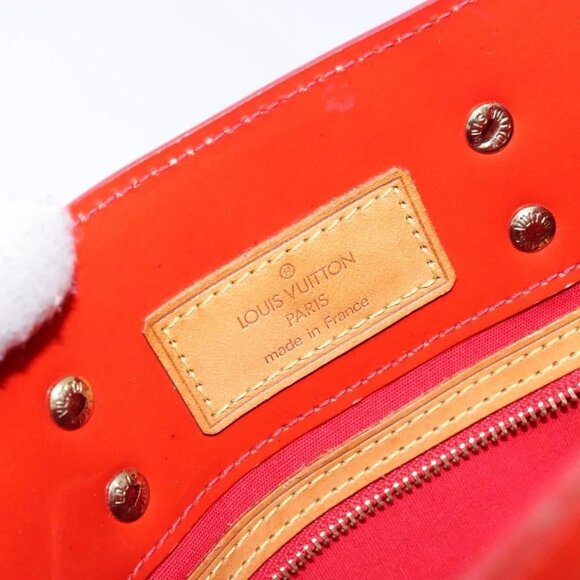 LOUIS VUITTON Monogram Vernis Reade PM Hand Bag Red Rouge LV Auth - Picture 13 of 16